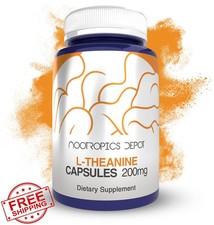Nootropics Depot L-Theanine Capsules 200mg 90 Count Focus