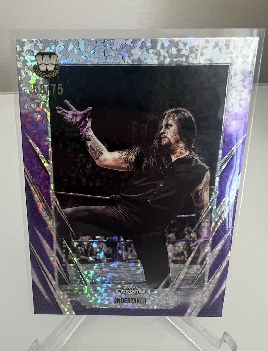 2026 WWE Topps Chrome Undertaker 3 Mini Diamond Purple Refractor 58/75