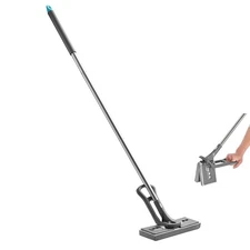 KFFKFF Sponge Mop, Dense PU Sponge Mop with 1 Additional Sponge Mop Replacement