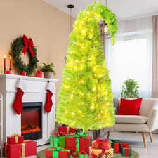 6FT Pre-Lit Artificial Christmas Tree with 100 LED Lights for Holiday Decor