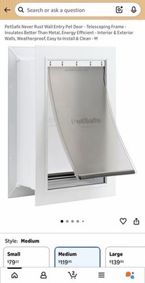 PetSafe Wall Entry 2, 3, or 4 panel insulated Pet Door Medium ($120  On Amz)