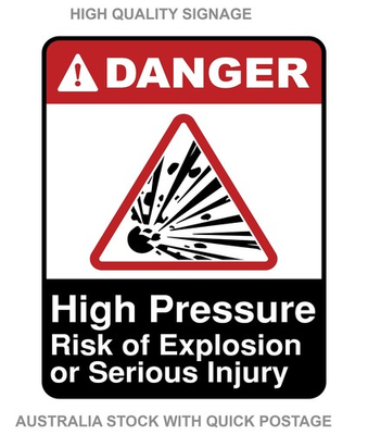 #ad #ad High Pressure Risk of Explosion Warning Sign Sticker High Quality pick sizeA4 A5 AU $13.50