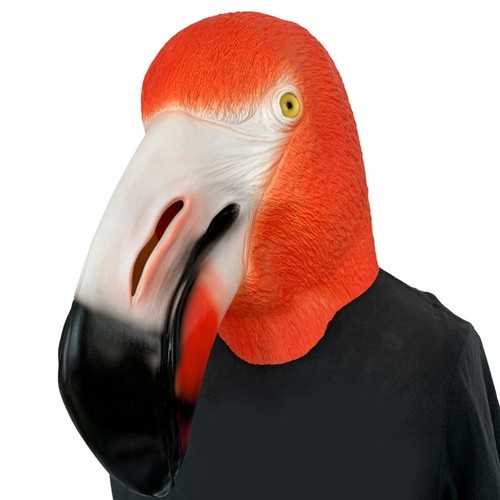 Halloween Flamingo Shaped Full Cover Mask Funny Ball Show Beak Animal Mask - Foto 11 di 12