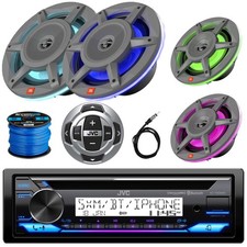 JVC KD-T92MBS Receiver, Remote, 2x 8" Speakers, 2x 6.5" Speakers, Antenna, Wire