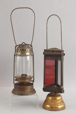 Antique c1870s Holmes Booth & Hayden, Dietz Racket Skaters Lanterns, NR 
