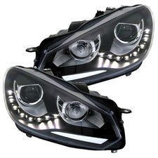 Scheinwerfer DRL LED Tagfahrlicht für VW Golf 6 Bj. 08-13 Schwarz B-Ware