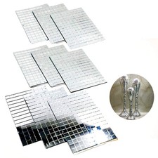 1 x 1 cm x 1300 Pcs, 9 Sheets Glass Mosaic Tiles Bulk Square Mirror Tiles Sel...