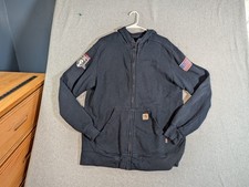    Carhartt FR Full Zip Flame Resistant Hoody 104982 Mens Sz L Loose Navy Garage