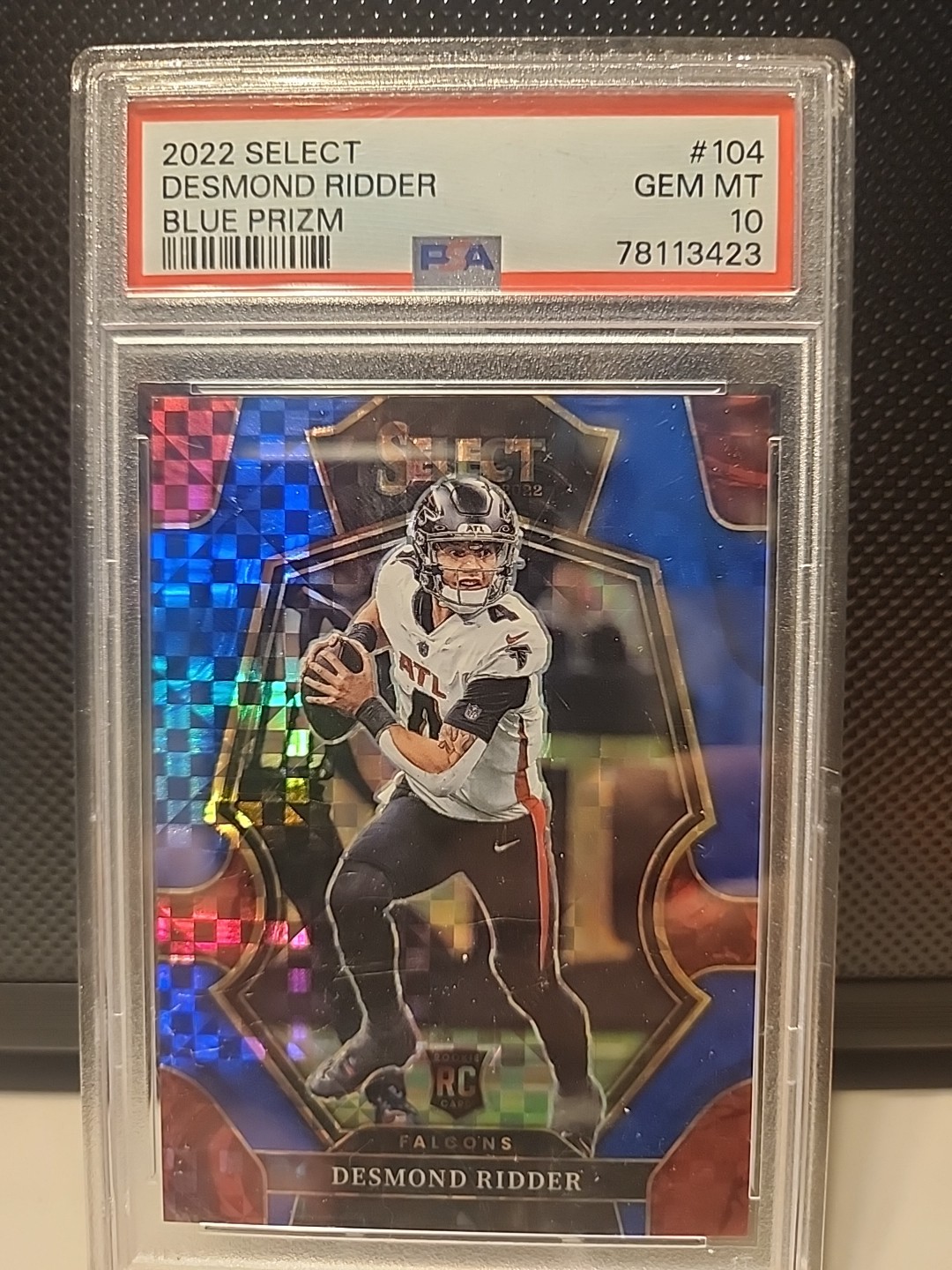 2022 Panini Select - Premier Level Desmond Ridder #104 Blue Prizm /149 (RC)