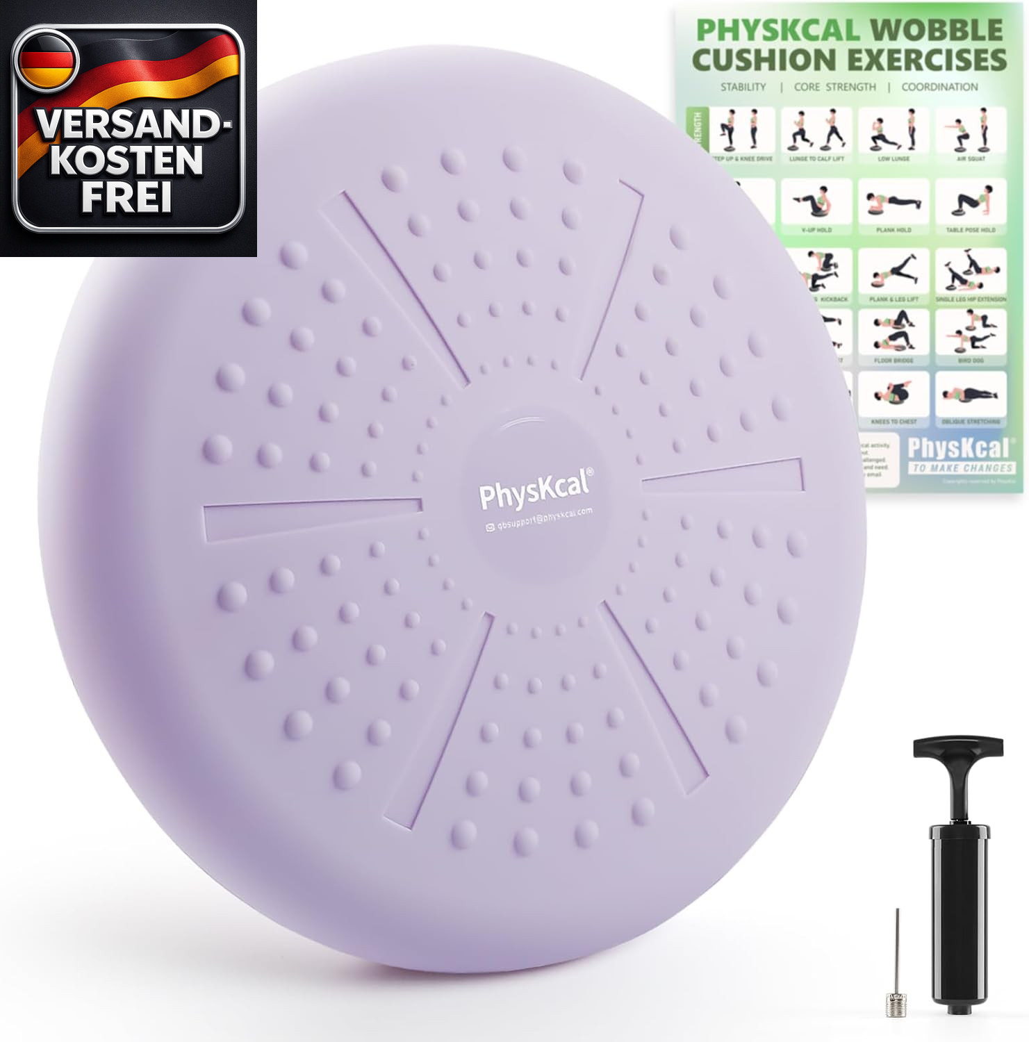 Balance-Kissen mit Pumpe für Haltung Fitness und Physiotherapie 33cm