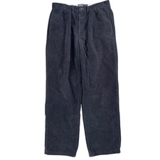 Vintage Polo Ralph Lauren Andrew Pleated Corduroy Pants Mens 33x30 Black Preppy