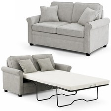 Divano Letto a 2 Posti Grigio con Cuscino Memory Ergonomico con Apertura Facile
