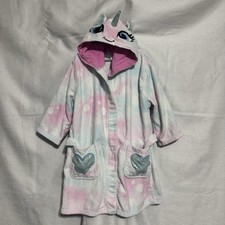 Saint Eve Hooded Swim Bathrobe Unicorn Tie Dye Girls Sz. M 7/8 Tie Pockets