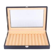 12 Slot Leather Fountain Pen Storage Collector Box Display Case Wood Pen box USA