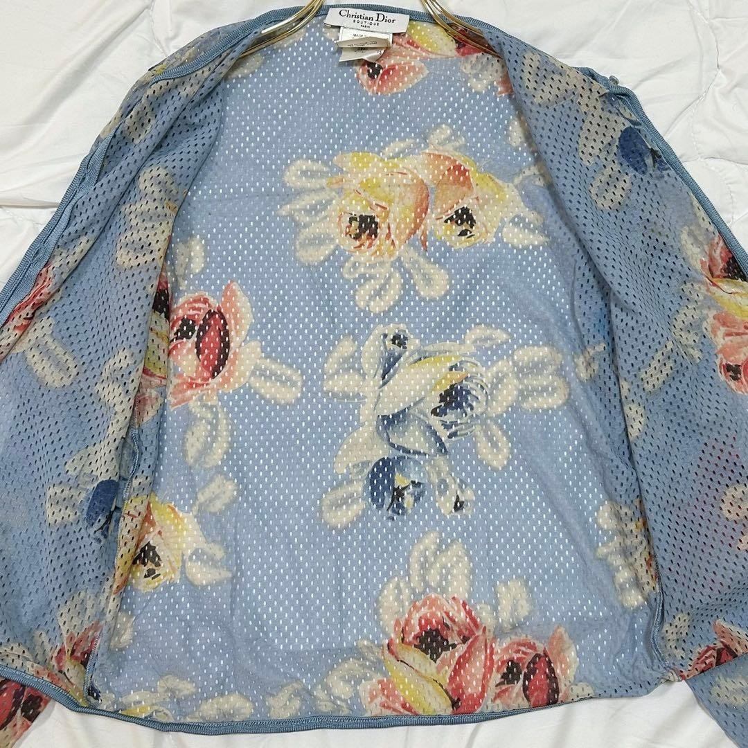 Christian Dior by John Galliano Archive Nylon Mesh Floral Cardigan