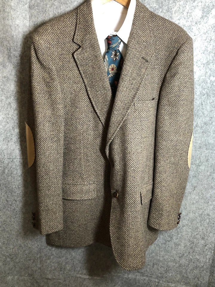 Blazer Nino Cerruti 44R Marrón Tweed Hombre En Lana Traje Abrigo Chaqueta Carrera Clásico Foto 3 de 4