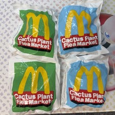 4 McDonald s Cactus Plant Flea Market Adult Happy Meal Toy - Sealed And New