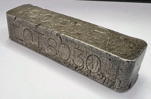 SUPER Rare 10.0 Troy Oz Vintage Poured Silver Bar .999 AG