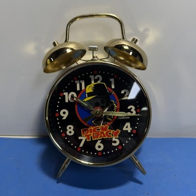 Vintage Dick Tracy Alarm Clock Sunbeam 1990 w/ Original Box