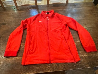 Men s Nike Full Zip Active Top With Side Zippers Size Medium Red/orange Workout