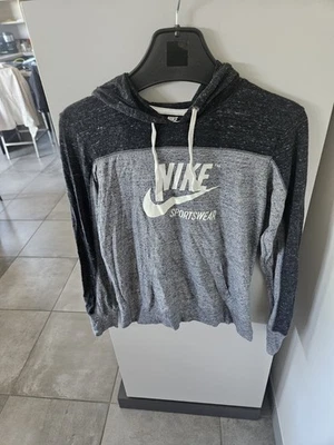Nike Sportswear Pull à capuche femme S gris/noir color block logo cordon - Photo 1/4