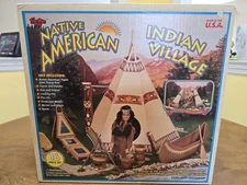 Vintage Tim Mee Native American Indian Village Toy Open Box Bag Inside Sealed 