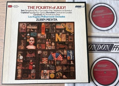 LONDON CSA 2246 THE FOURTH OF JULY 2-LP MEHTA (1976) NM/EX IVES COPLAND ENGLAND