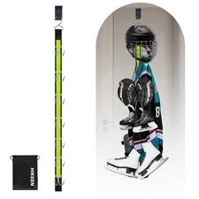 Portable 7 Hooks Stainless Steel Hanging Hockey Drying Rack- Hold Up to 85 lbs