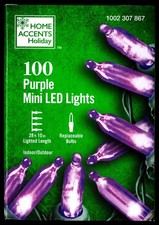 Home Accents Holiday 100-ct Purple LED Mini Christmas Lights FREE SHIPPING