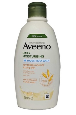 Aveeno Täglich Feuchtigkeits Joghurt Duschgel 300ml Aprikose Honig Normal Dry