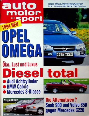 1) Auto Motor Sport AMS 20/1993 - Audi 80 Avant TDI mit - Audi 80 Avant 2.0 mit