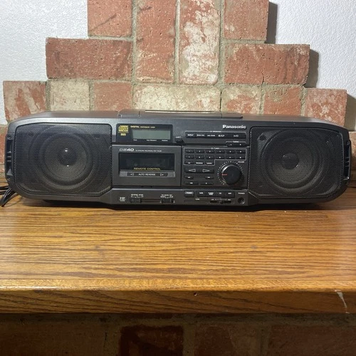 Vintage Giant Panasonic RX-DS40  Boombox AM FM CD Cassette Tape Stereo Tested