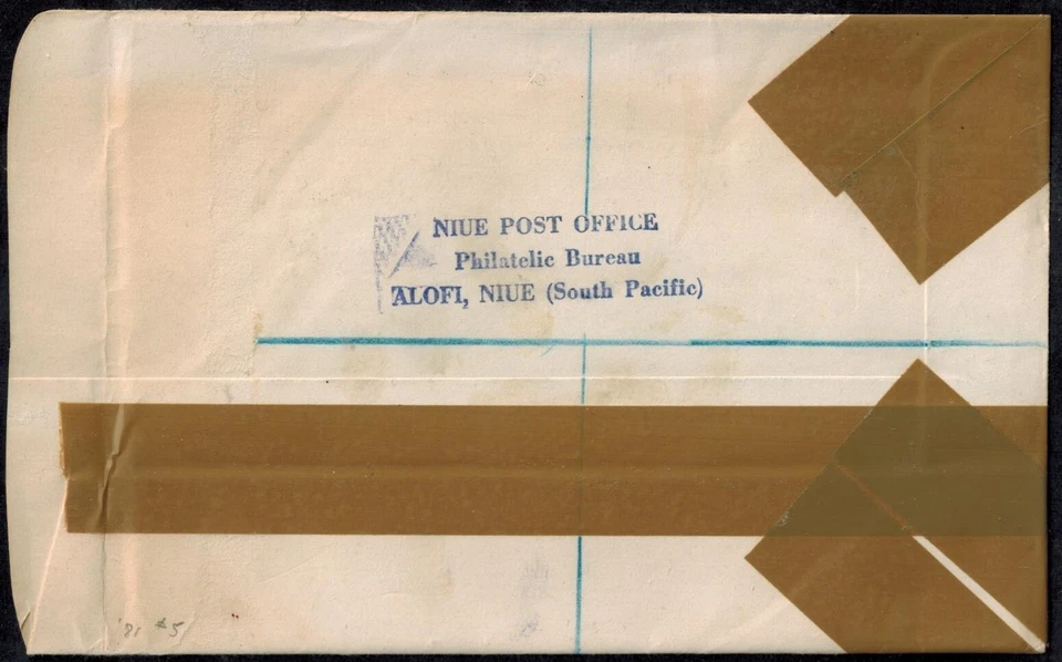 Niue 1978 Oficial Correo Registrado Cubierta con Caja OFICIAL PAGADO OFICINA DE CORREOS NIUE Foto 3 de 3