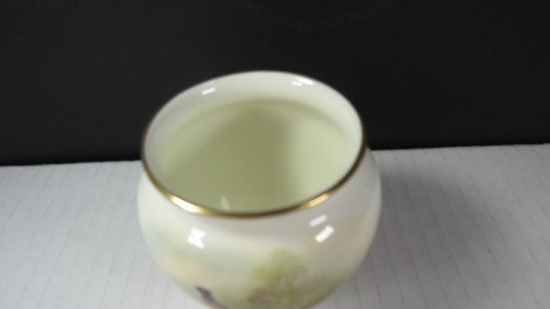 Antike Royal Worcester Porzellan Vase 2491 handbemalt Fasan Design 3" - Bild 3 von 6