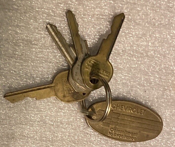 Vintage Metal Commitment To Excellence Chevrolet Key Ring + GM Car