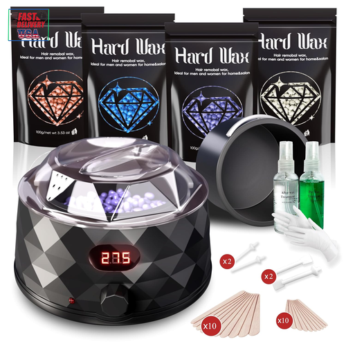 Waxing Kit for Women and Men, Wax Warmer Hair Removal Machine with 4 Packs of Wa - Picture 8 of 12