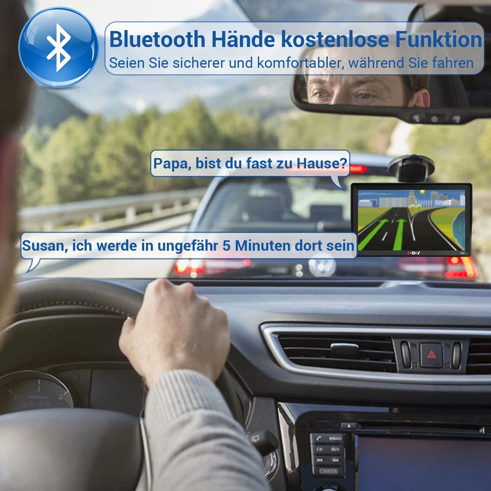 2025 NEU XGODY 9 Zoll Bluetooth GPS Navi Navigationsgerät für Auto PKW LKW 16GB - Bild 3 von 4