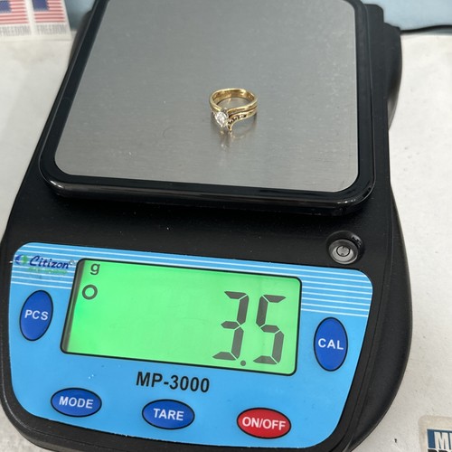 14k Yellow Gold Engagement Ring .5CT Size 4, 3.5g, 3-9mm - Picture 2 of 4