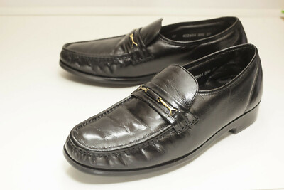 Florsheim Size 10.5 D Black Slip-On Loafer Dress Shoes Men display picture 1