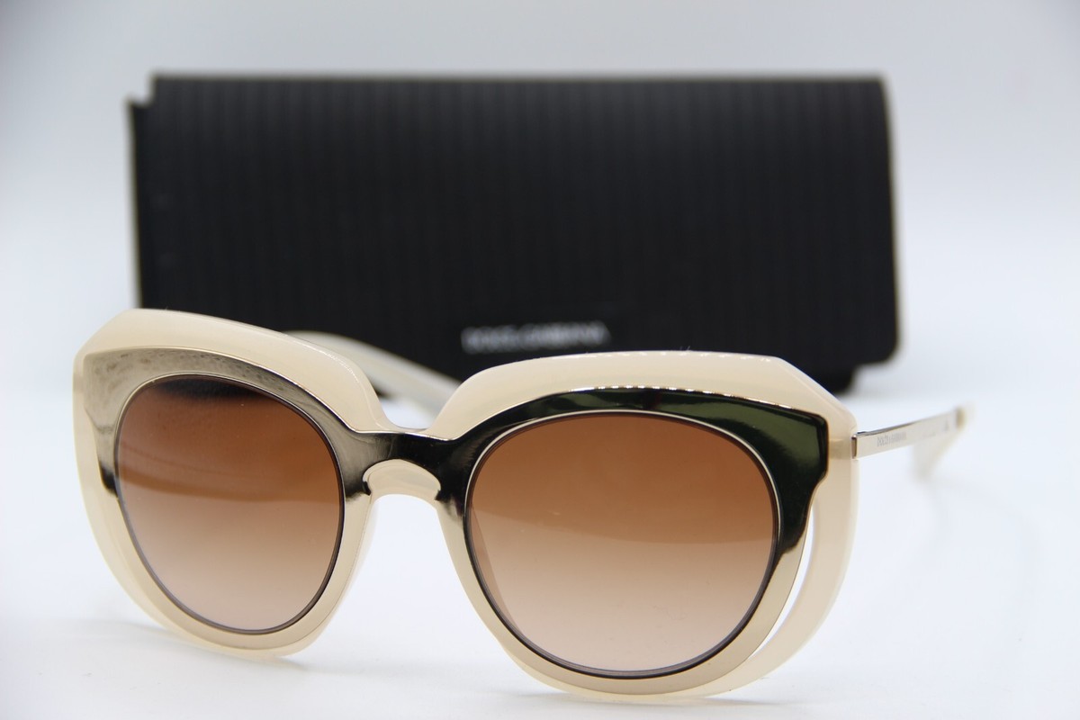NEW DOLCE & GABBANA DG 6104 3043/13 GOLD IVORY AUTHENTIC