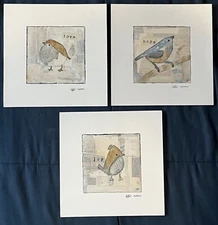 Patty Fahlstrom  Prints - birds: Love, Hope, Joy - 9” x 9” - 3 print set