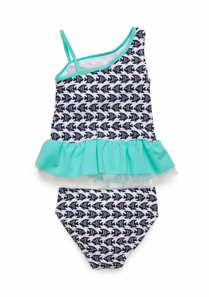 FLAPDOODLES Niña 4, 5 Lentejuelas Peces Geo Juego de Natación Tankini 2 Piezas Nuevo con Etiquetas Foto 2 de 2