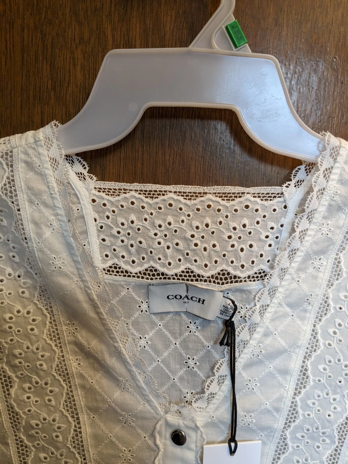 Mini abito Coach in pizzo colore panna taglia 4 prezzo al pubblico $595