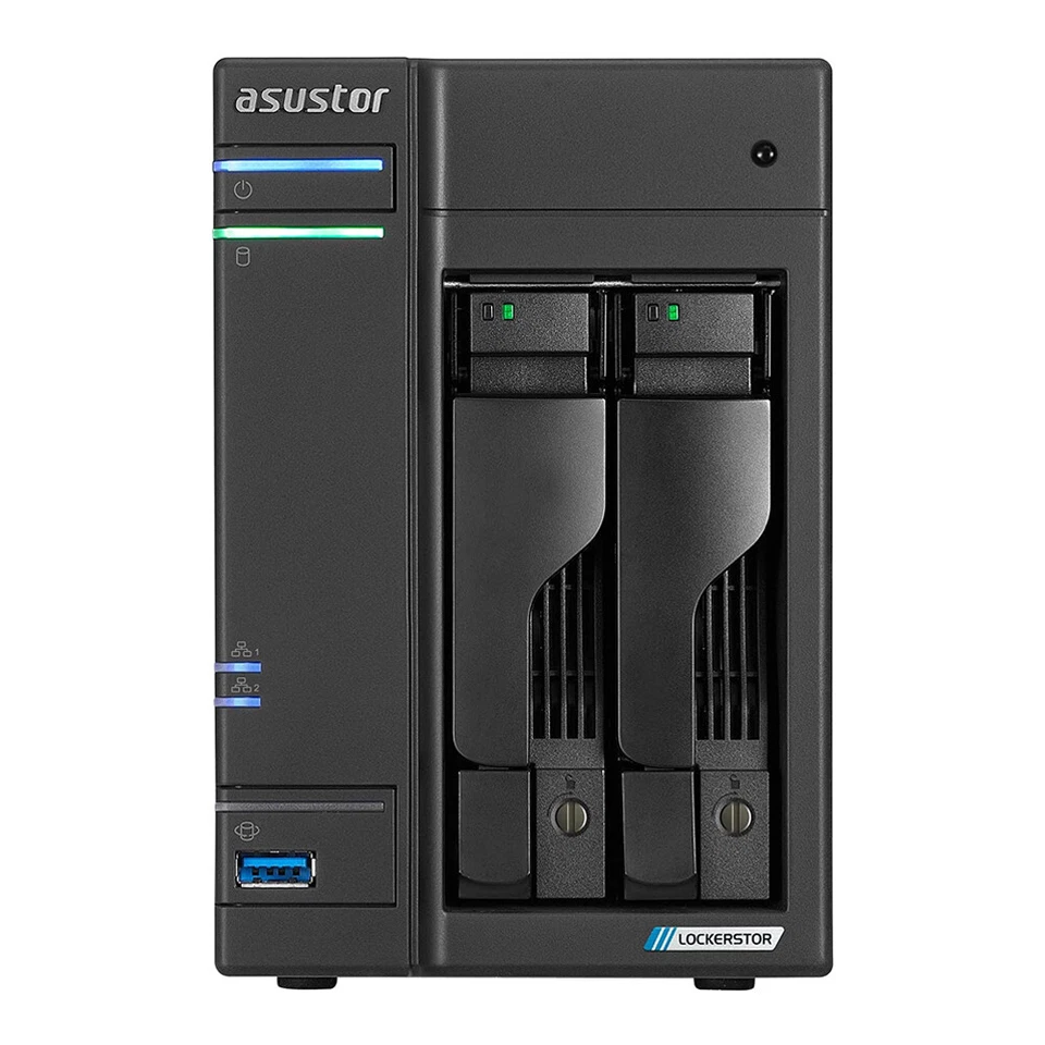 Asustor Lockerstor 2 Gen2 2-Bay NAS Quad-Core 2.0GHz CPU 4GB DDR4 (Diskless) - Image 2 of 4