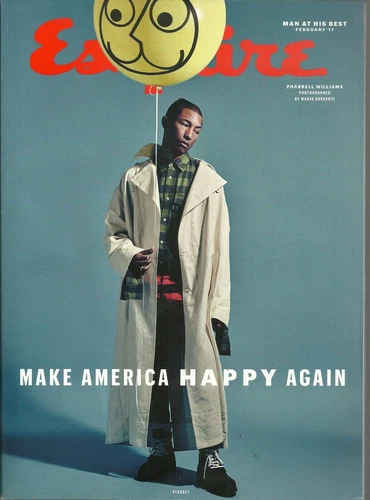 Esquire February 2017 Pharrell Williams Make America Happy Again Free Fast SnH !