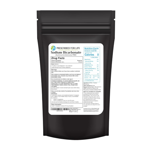 Prescribed For Life, Natural Sodium Bicarbonate (Baking Soda) Powder, 1 Lb Pouch - Picture 14 of 24