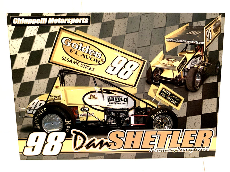2006 DAN SHELTER GOLDEN FLAVOR  PA POSSE #98 410 WINGED SPRINT CAR DIRT POSTCARD