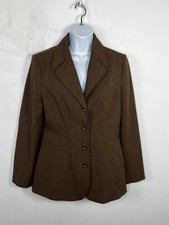 The Limited Blazer Sz M Brown Four Button Corprote Workwear Dark Academia