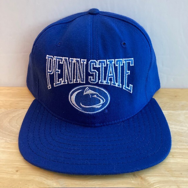 *MADE IN USA* PENN STATE NITTANY LIONS Vintage NCAA Blue Fitted Hat (7 3/8)
