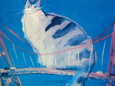 マイケルルー　猫　画題Fuzzy on GG Bridge Amazon.co.jp: マイケル・ルー Fuzzy on GG Bridge ポップアート